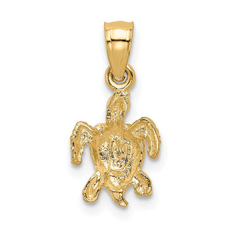 14k Yellow Gold Turtle Pendant K3297
