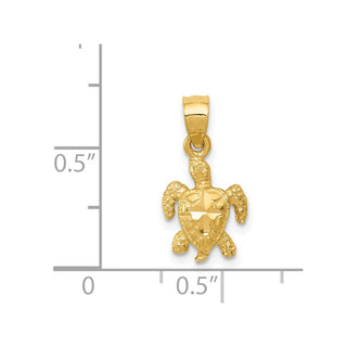 14k Yellow Gold Turtle Pendant K3297