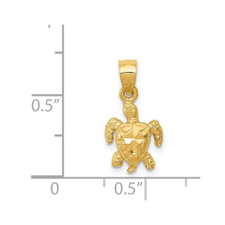 14k Yellow Gold Turtle Pendant K3297