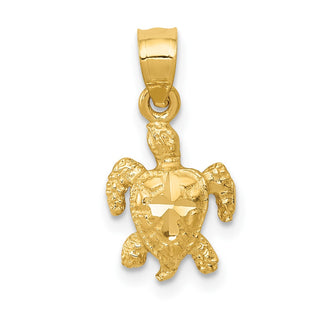 14k Yellow Gold Turtle Pendant K3297