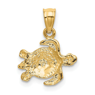 14k Yellow Gold Turtle Pendant K3298