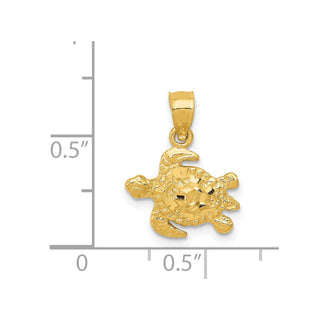 14k Yellow Gold Turtle Pendant K3298