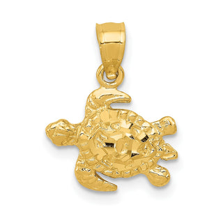 14k Yellow Gold Turtle Pendant K3298
