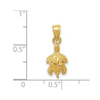 14k Yellow Gold Turtle Pendant K3299