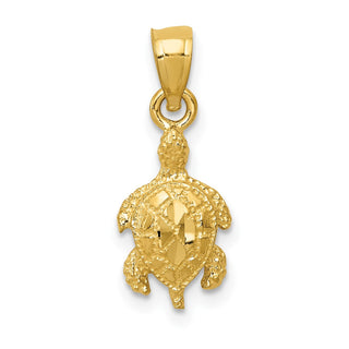 14k Yellow Gold Turtle Pendant K3299