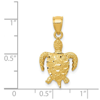 14k Yellow Gold Turtle Pendant K3301