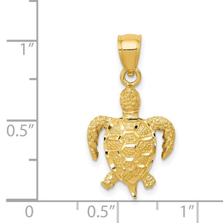 14k Yellow Gold Turtle Pendant K3301
