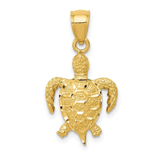 14k Yellow Gold Turtle Pendant K3301