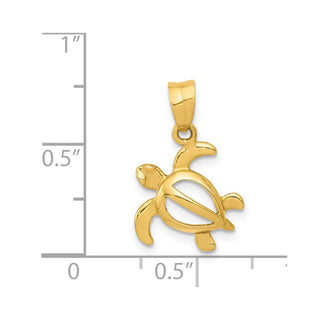 14k Yellow Gold Open Turtle Pendant K3306