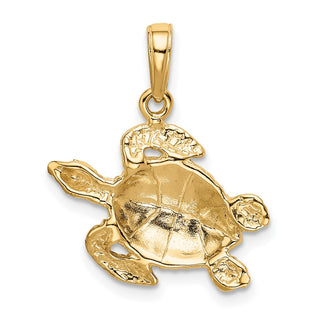 14k Yellow Gold Sea Turtle Pendant K3308