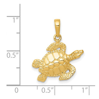 14k Yellow Gold Sea Turtle Pendant K3308