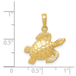 14k Yellow Gold Sea Turtle Pendant K3308