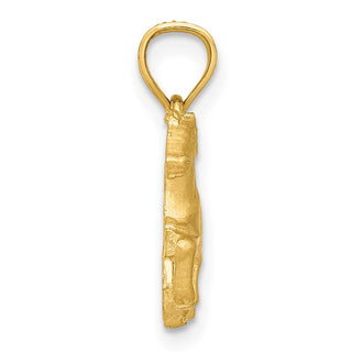 14k Yellow Gold Diamond-cut Pig Pendant K3319