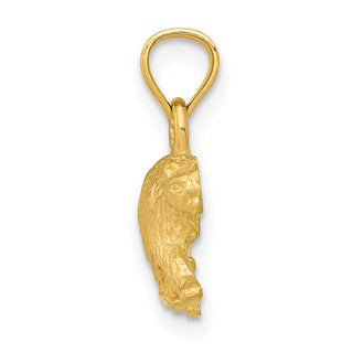 14k Yellow Gold Diamond-cut Bear Pendant K3320