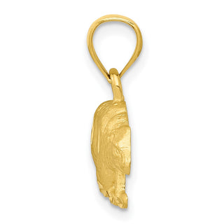14k Yellow Gold Diamond-cut Bear Pendant K3321