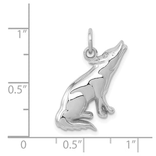 14K White Gold Wolf Charm