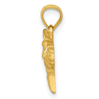 14k Yellow Gold Diamond-cut Horse Pendant K3336