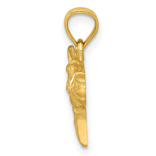 14k Yellow Gold Diamond-cut Horse Pendant K3336