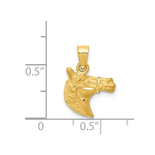 14k Yellow Gold Diamond-cut Horse Pendant K3336