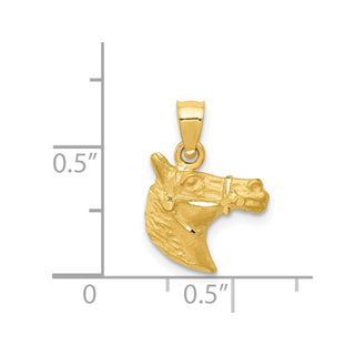 14k Yellow Gold Diamond-cut Horse Pendant K3336