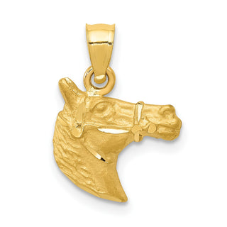 14k Yellow Gold Diamond-cut Horse Pendant K3336
