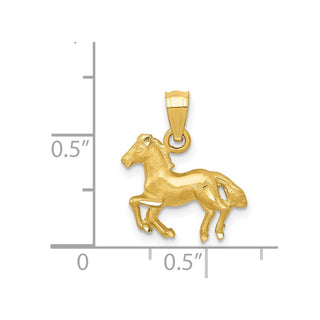 14k Yellow Gold Diamond-cut Horse Pendant K3337