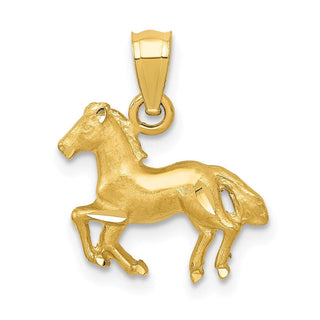14k Yellow Gold Diamond-cut Horse Pendant K3337