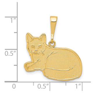 14k Yellow Gold Russian Blue Cat Pendant