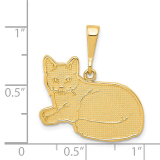 14k Yellow Gold Russian Blue Cat Pendant