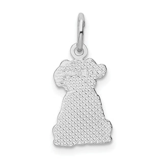 14K White Gold Puppy Charm