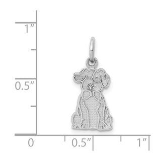 14K White Gold Puppy Charm
