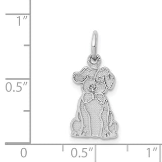 14K White Gold Puppy Charm