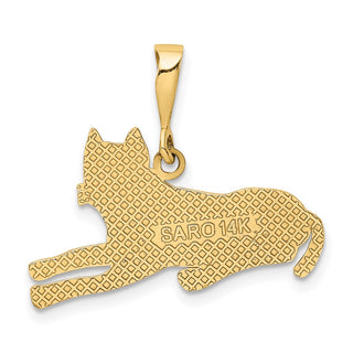14k Yellow Gold Pit Bull Pendant