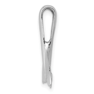 Mens 14k White Gold Whale Tail Slide