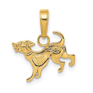 14k Yellow Gold Dog Pendant