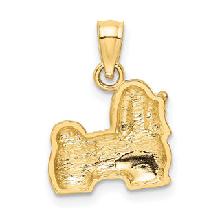14k Yellow Gold Diamond-cut Shih Tzu Pendant K3432
