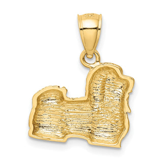 14k Yellow Gold Diamond-cut Shih Tzu Pendant K3433