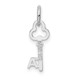 14k White Gold Letter A Key Charm