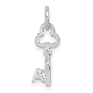 14k White Gold Letter A Key Charm