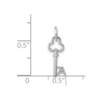 14k White Gold Letter A Key Charm