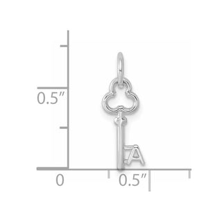 14k White Gold Letter A Key Charm