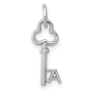 14k White Gold Letter A Key Charm