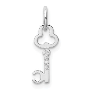 14k White Gold Letter C Key Charm