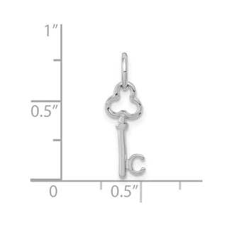 14k White Gold Letter C Key Charm