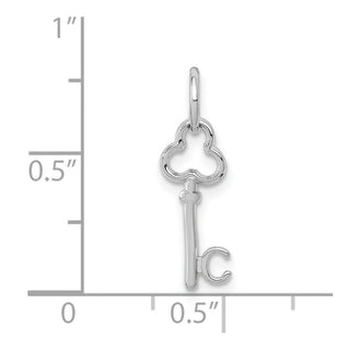 14k White Gold Letter C Key Charm