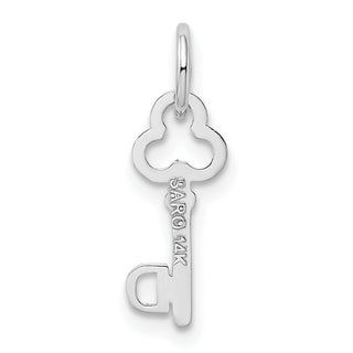 14k White Gold Letter D Key Charm