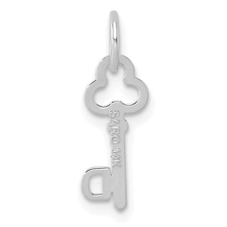 14k White Gold Letter D Key Charm