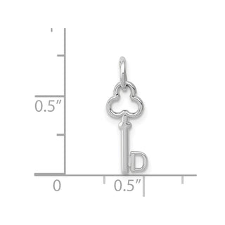 14k White Gold Letter D Key Charm