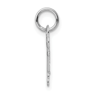 14k White Gold Letter E Key Charm