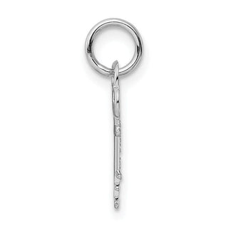 14k White Gold Letter E Key Charm